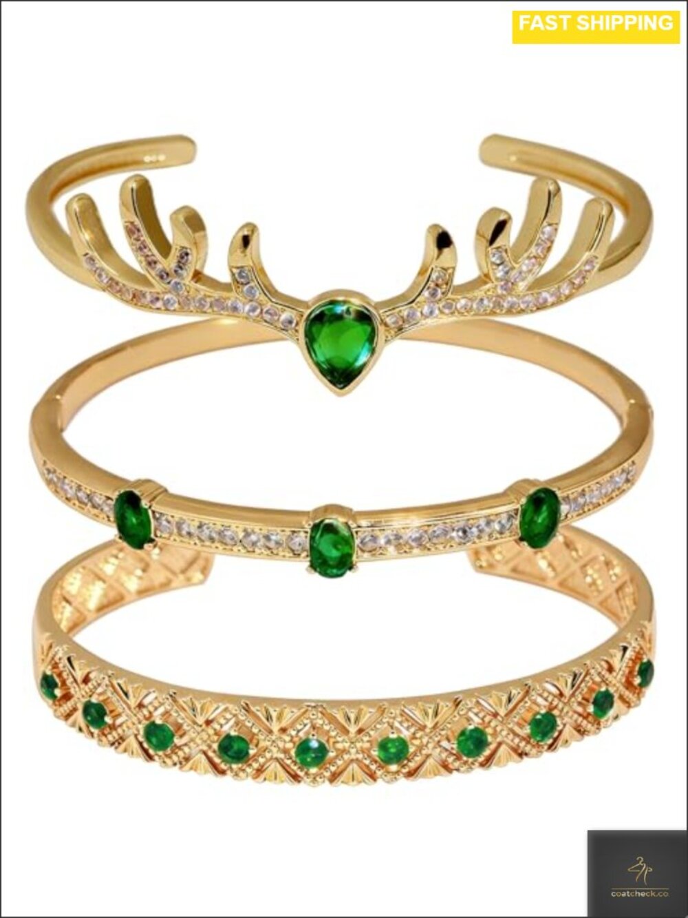 Copper Bangle Set Inlaid with 3A Zircon Stackable Bracelets